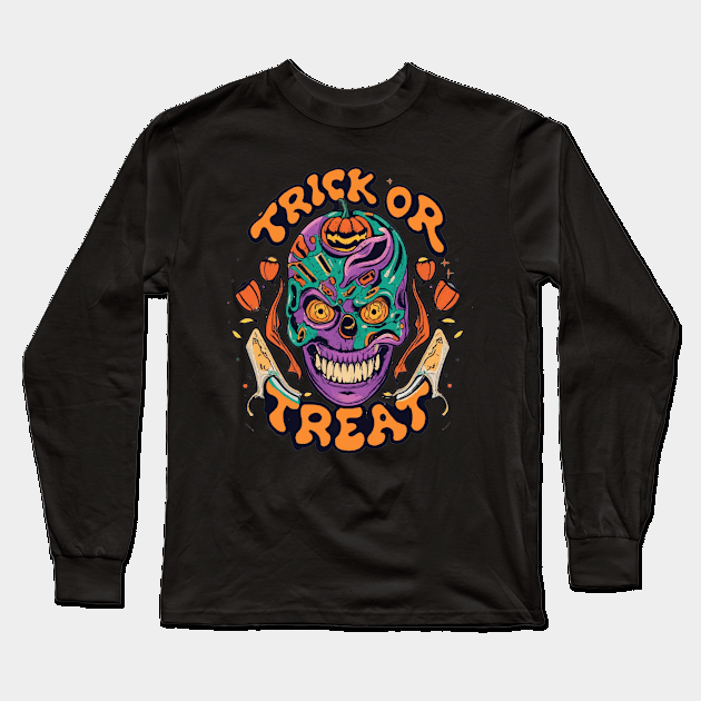 Trick or treat Long Sleeve T-Shirt by ArtfulDesign